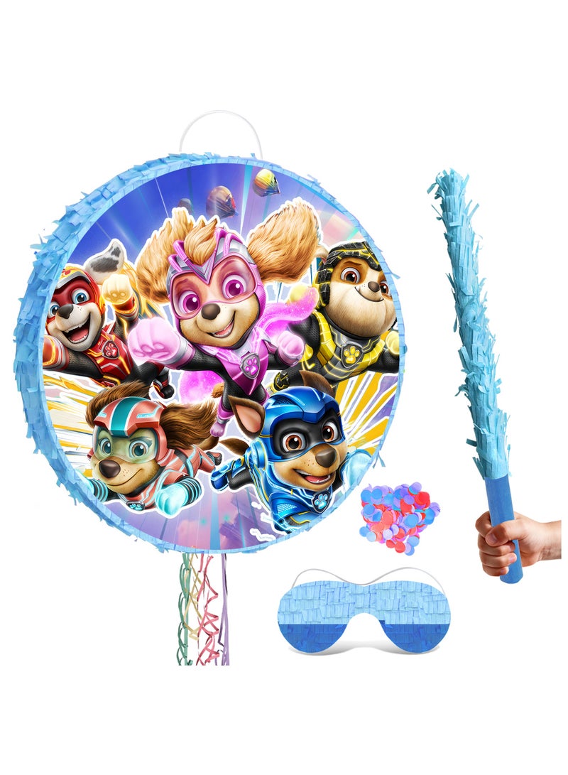 ILovhaprty PAW Patrol Round Pinata, PAW Patrol Party Pinata Bundle - Large Rescue Pup Pinata, Adventure Bay Party Game Decorations Party Stick etc PAW Patrol Pinata Birthday Party Decoration Supplies - Image 1